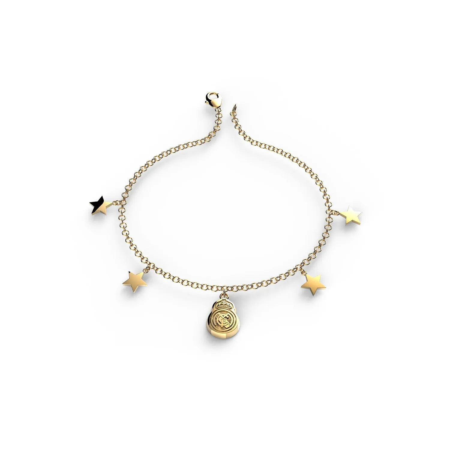 Pulsera Estrellas Colgantes Oro Real Madrid