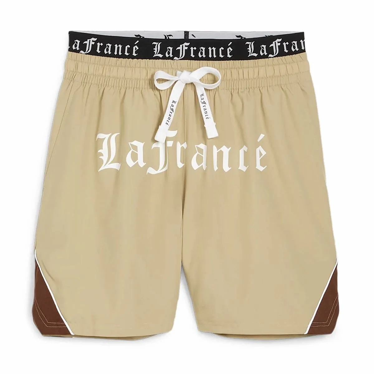 PUMA HOOPS X LAFRANCE HOLIDAY WOVEN SHORTS "SAND DUNECHESTNUT BROWN"