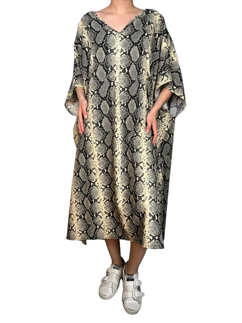 QÜINA Vestido Snake Tajos Oversize