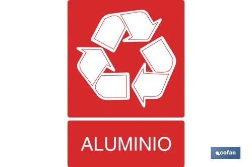 Reciclaje aluminio. El diseño de la señal puede variar, pero en ningún caso se variará el significado de la misma.