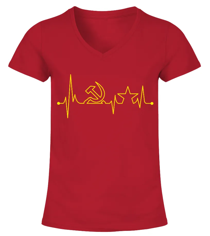 Red Heartbeat Camiseta cuello pico Mujer