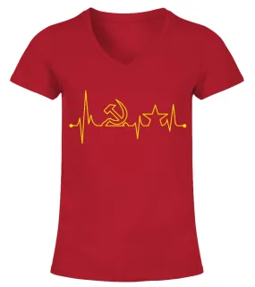 Red Heartbeat Camiseta cuello pico Mujer