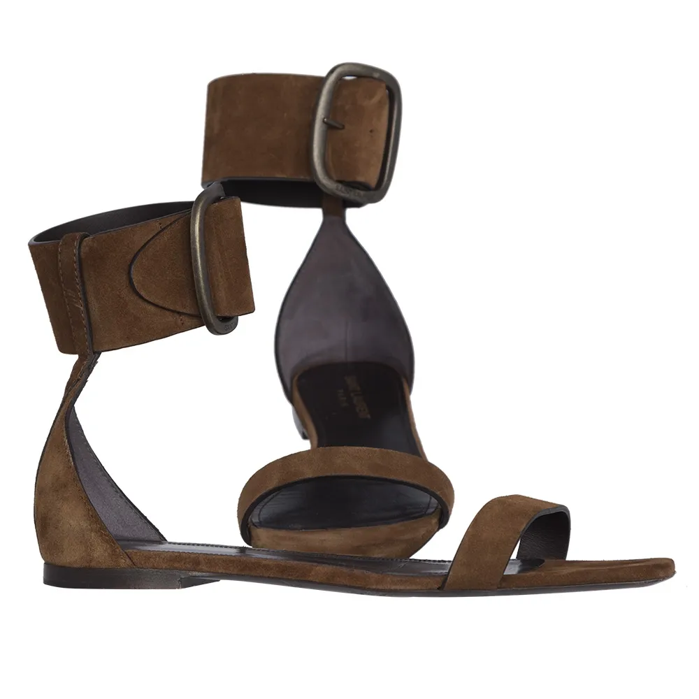 Saint Laurent Sandalias LouLou Camel 39
