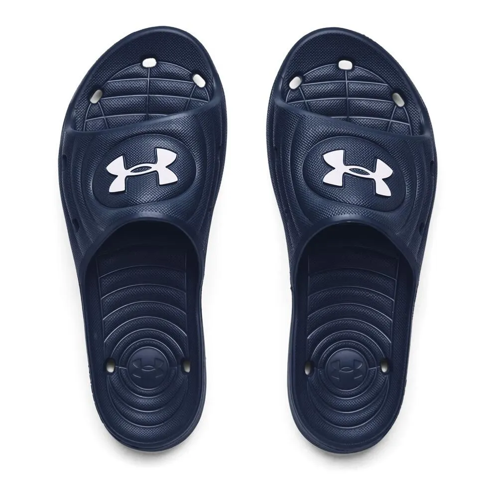 Sandalia Slide Hombre Under Armour Locker Iv Blanco