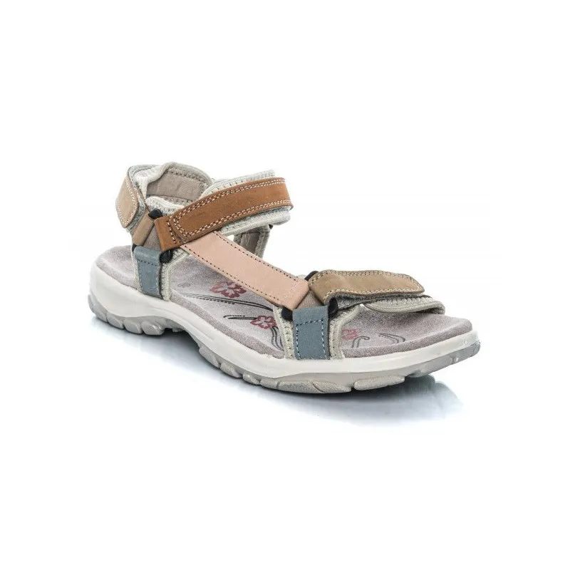 Sandalias anatómicas en piel con cierre de velcros en colores pastel
