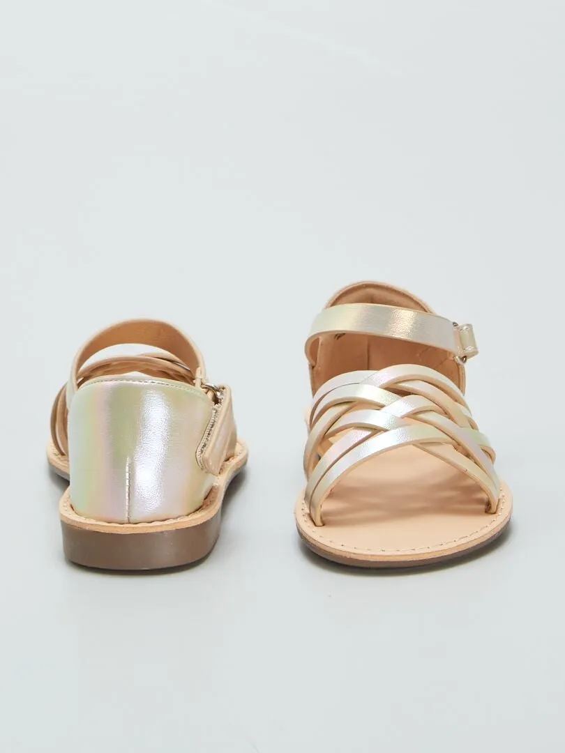 SANDALIAS IRISADAS  AMARILLO