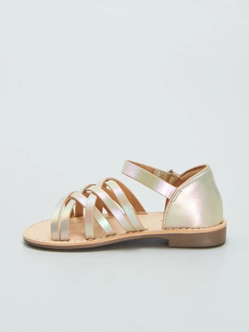 SANDALIAS IRISADAS  AMARILLO