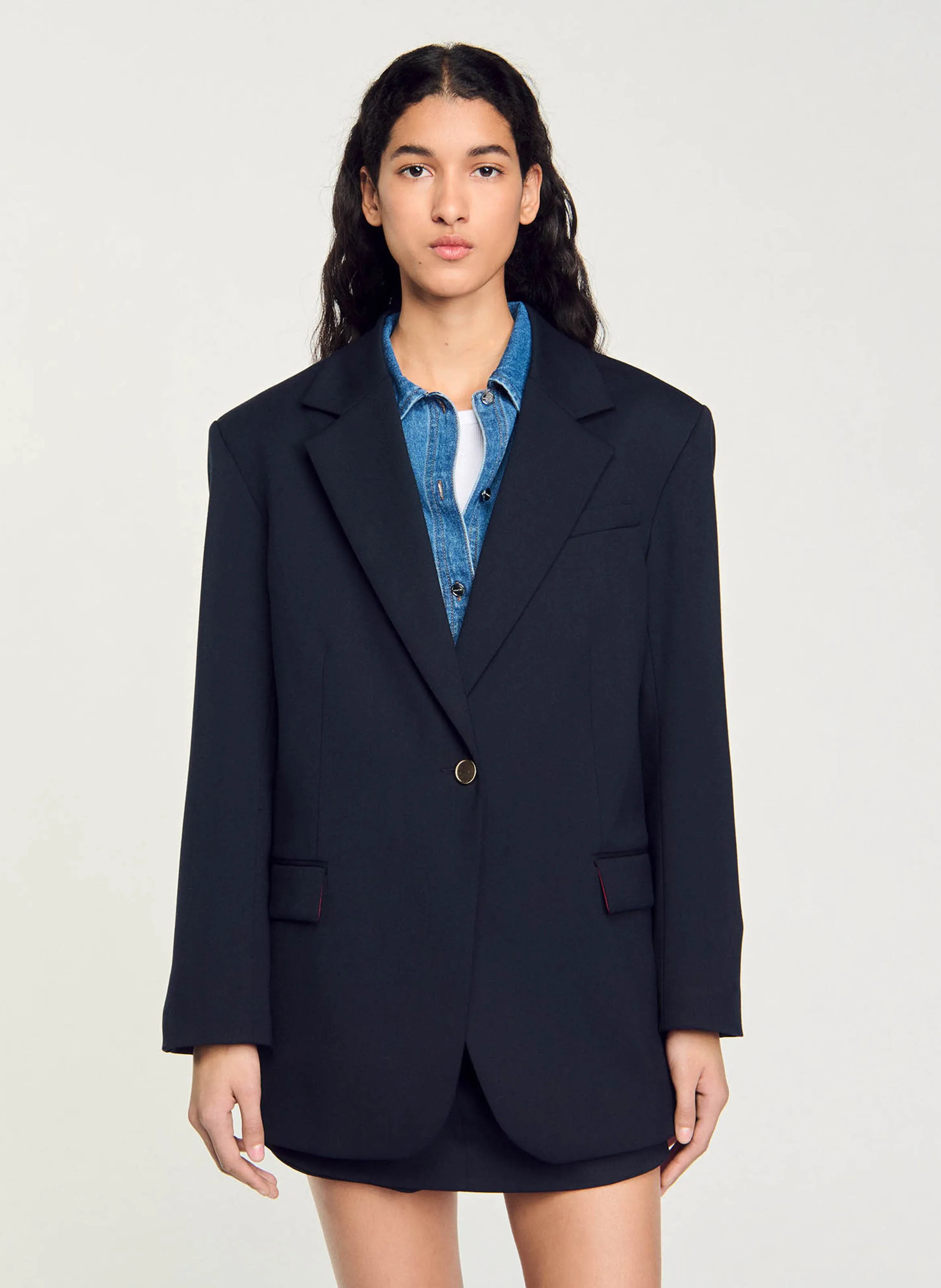 SANDRO Chaqueta sastre oversize en azul