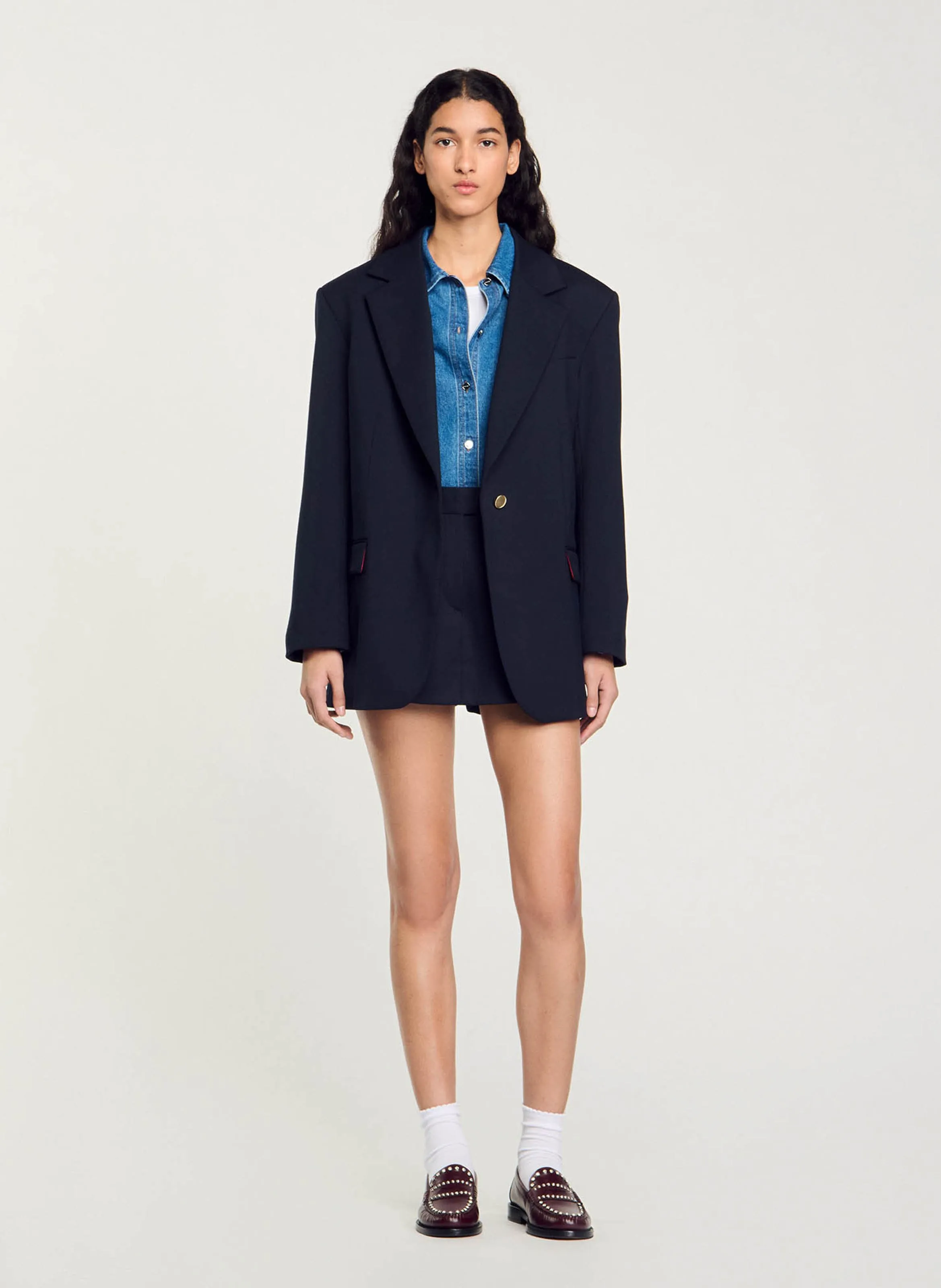 SANDRO Chaqueta sastre oversize en azul