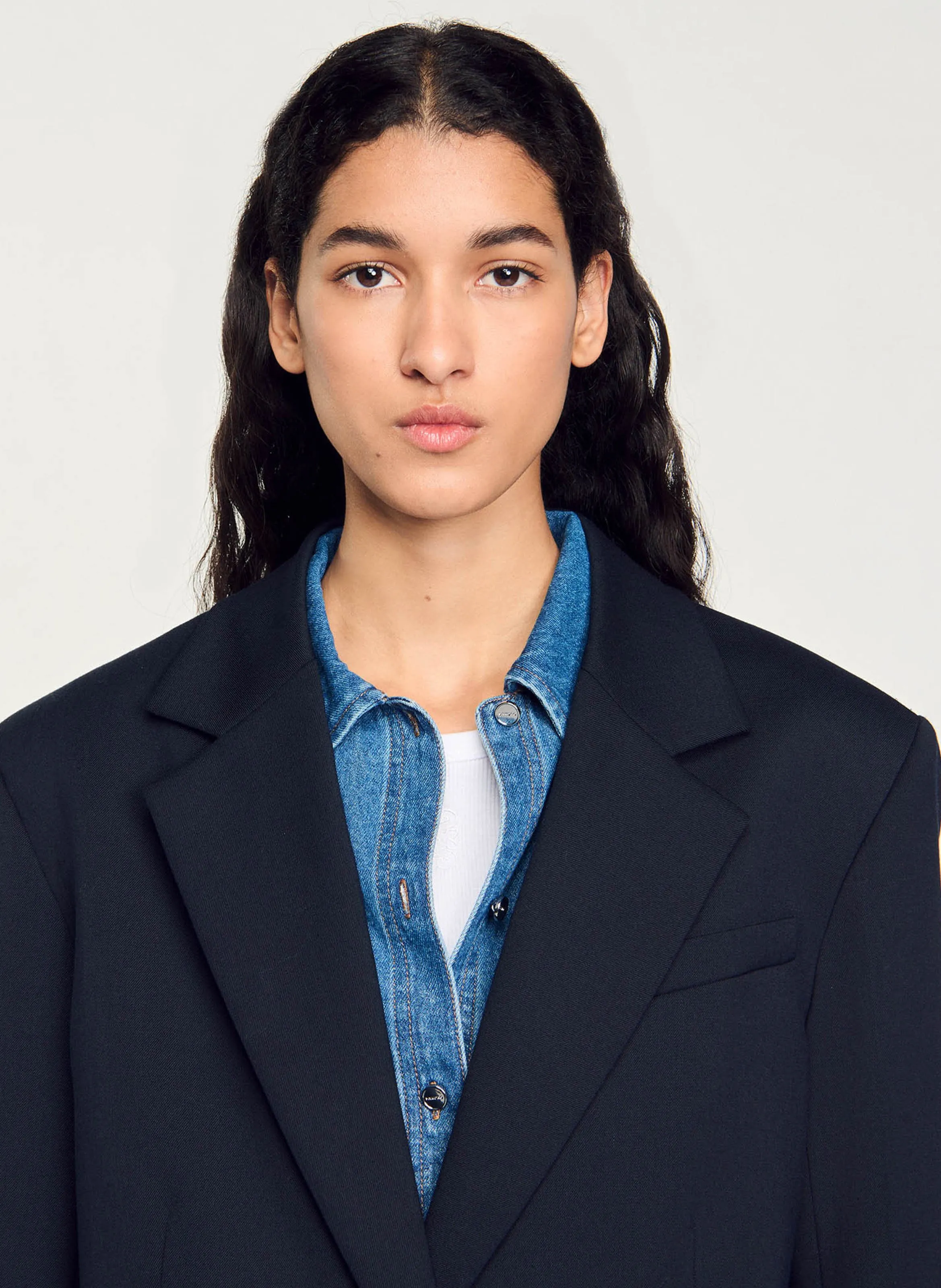 SANDRO Chaqueta sastre oversize en azul