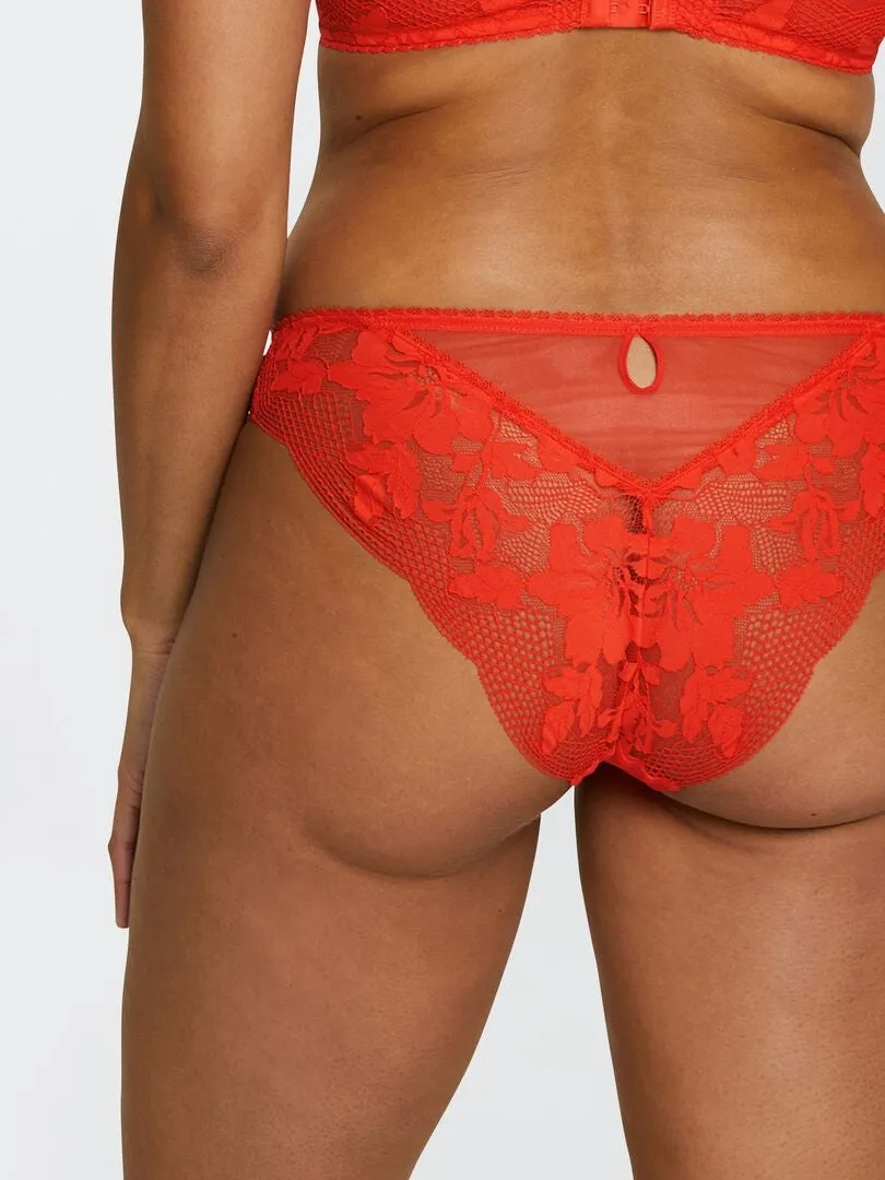 SLIP DE ENCAJE 'SANS COMPLEXE'  ROJO