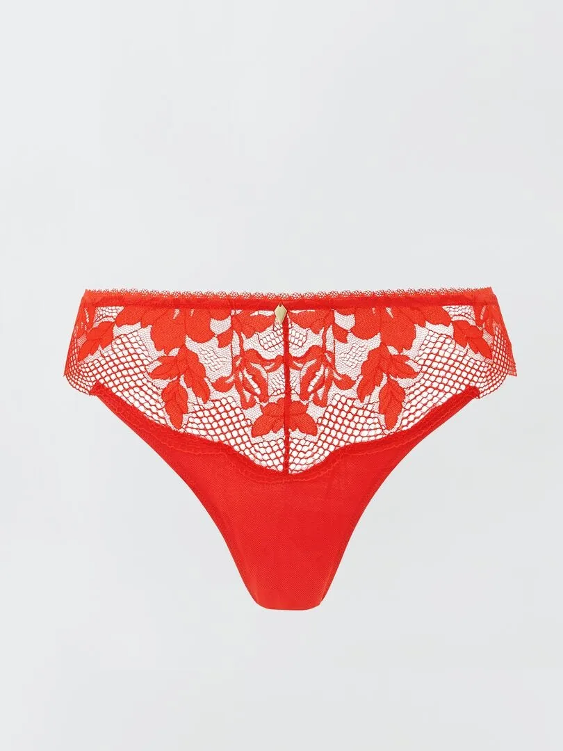 SLIP DE ENCAJE 'SANS COMPLEXE'  ROJO