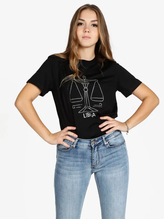 Solada Camiseta de manga corta mujer signo del zodiaco libra