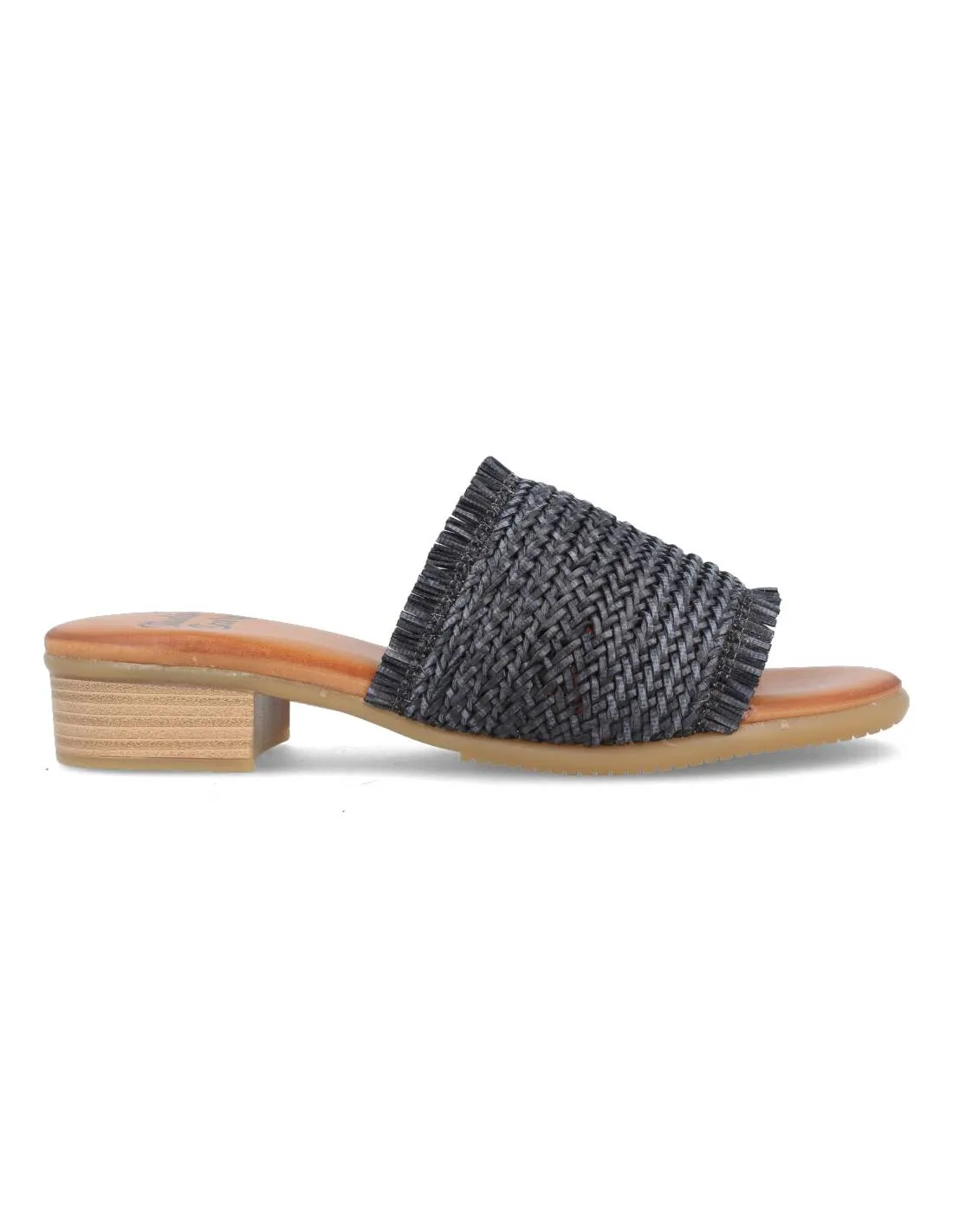 STUDIO SCARPE  MULE TACóN TRENZADO NEGRO