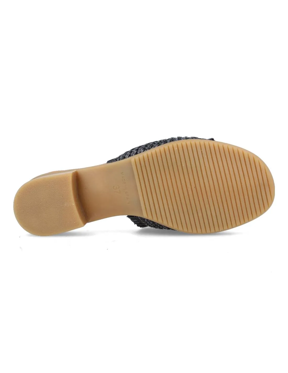 STUDIO SCARPE  MULE TACóN TRENZADO NEGRO