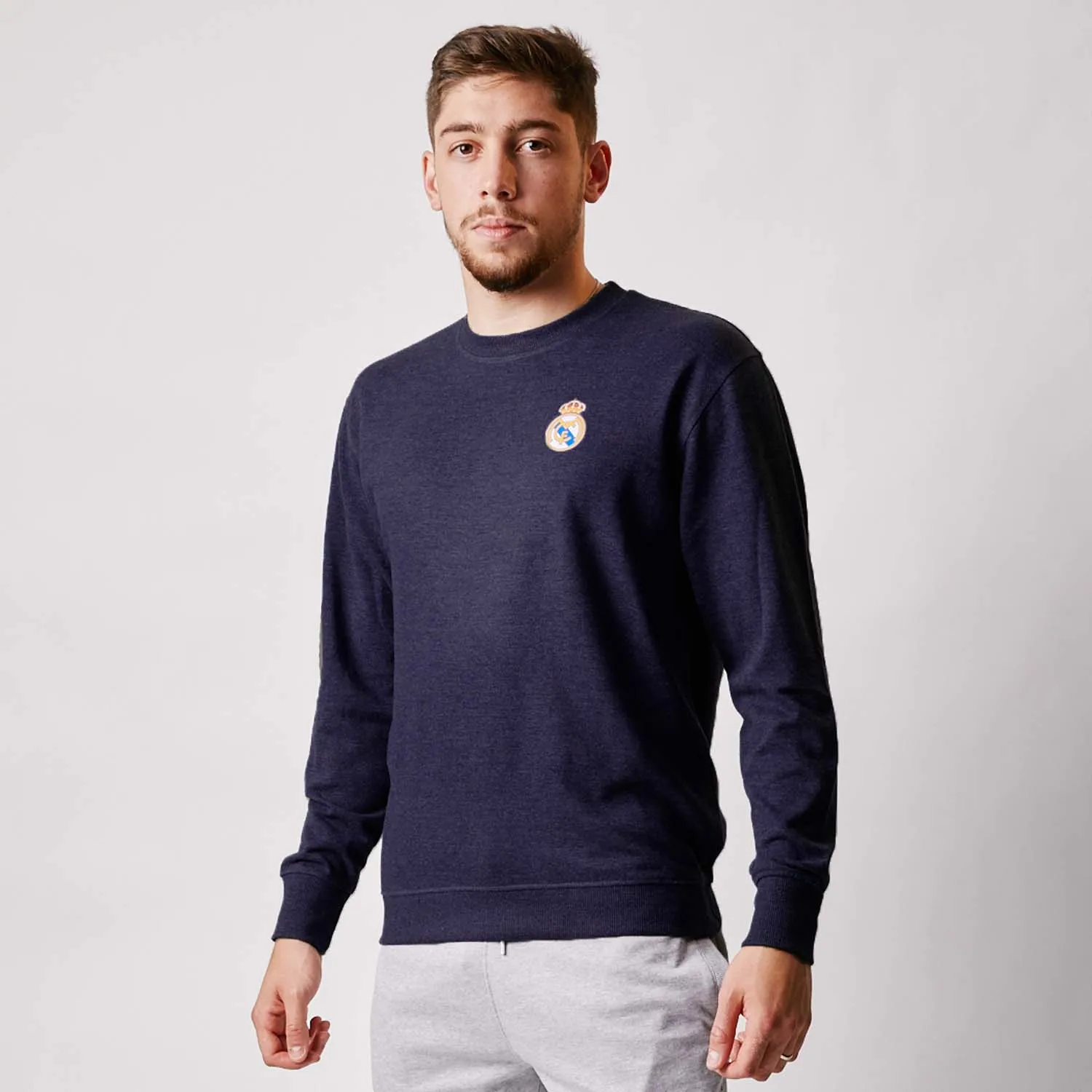 Sudadera Azul Marino Hombre Escudo Color Essentials