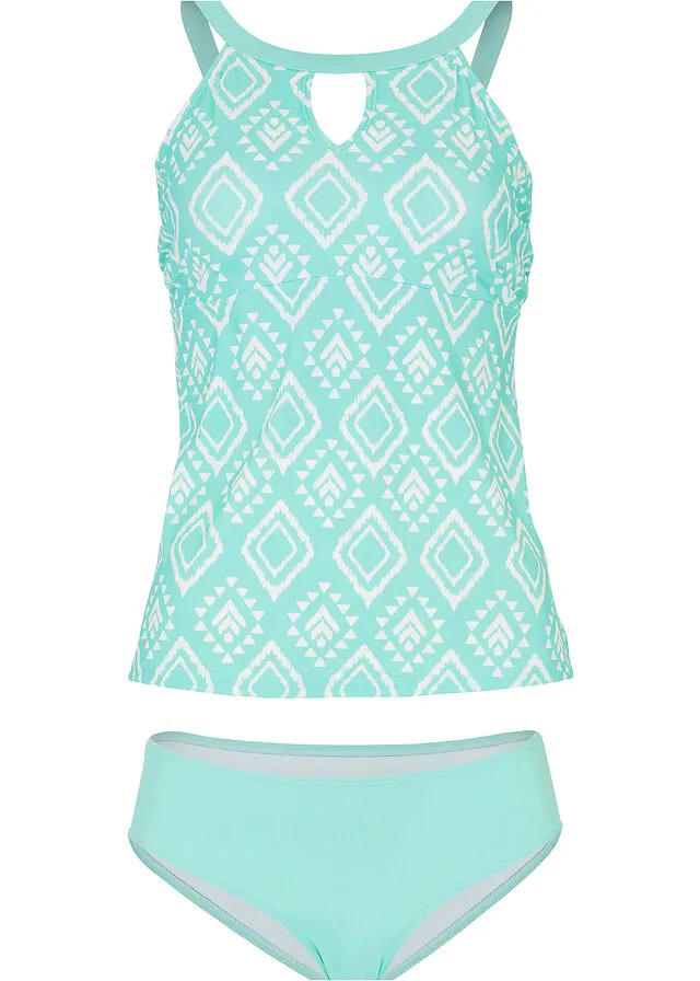 TANKINI (2 PIEZAS) TURQUESABLANCO LANA CON ESTAMPADO GRáFICO