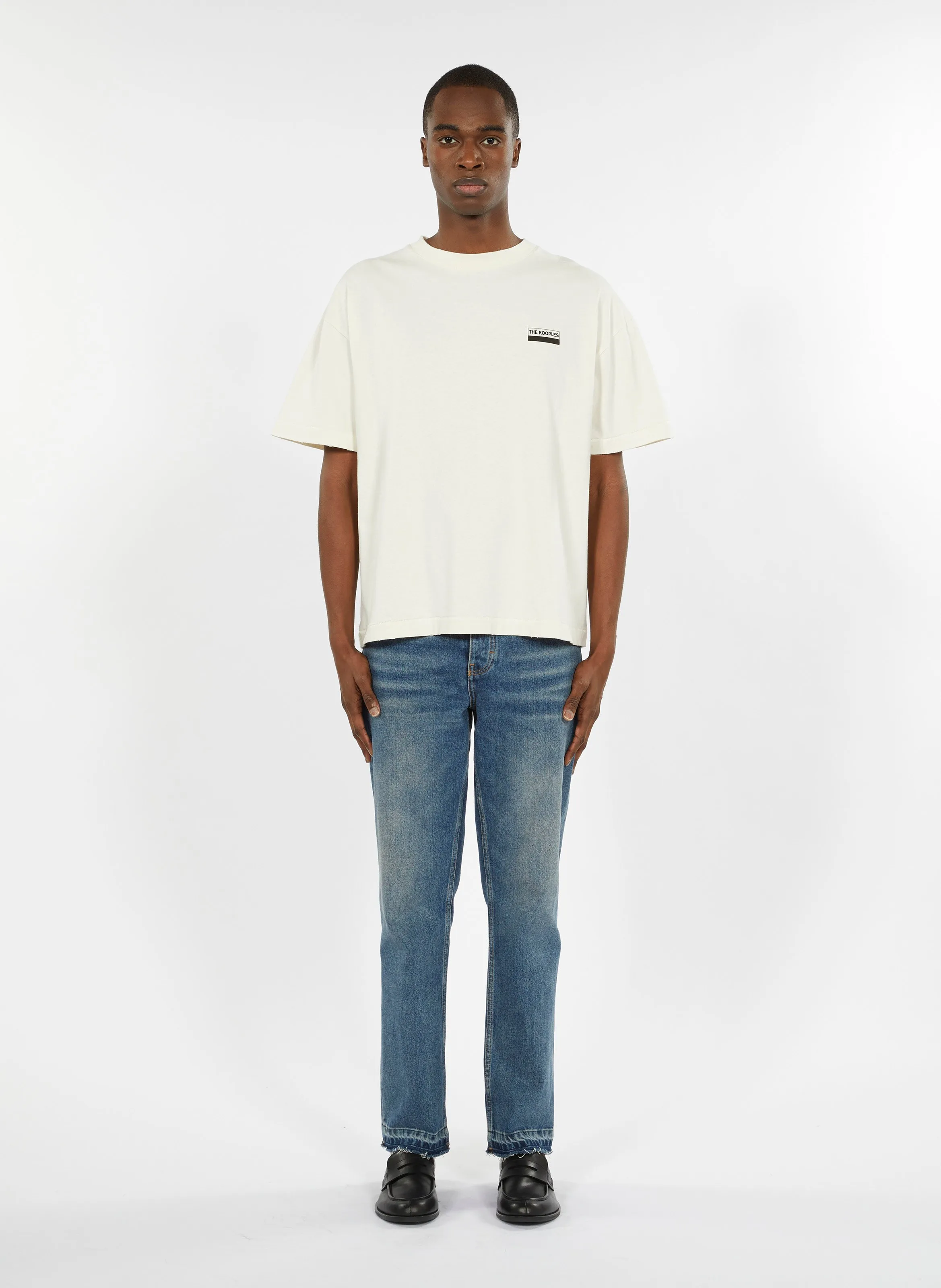 THE KOOPLES Camiseta de algodón oversize serigrafiada en blanco