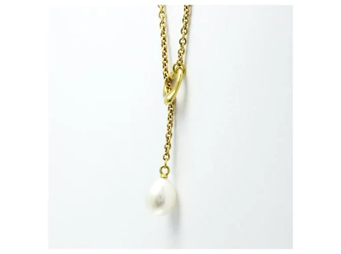 Tiffany & Co Collar Lariat de Perlas Open Heart de Tiffany Dorado 