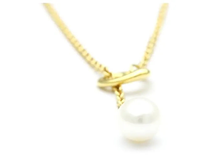 Tiffany & Co Collar Lariat de Perlas Open Heart de Tiffany Dorado 