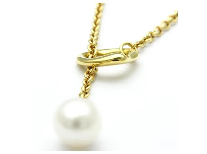 Tiffany & Co Collar Lariat de Perlas Open Heart de Tiffany Dorado 