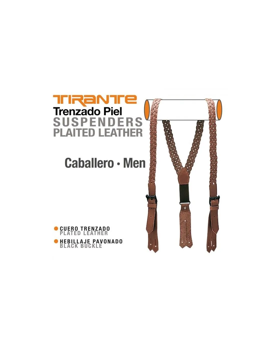 Tirante Trenzado Piel Caballero 25 mm
