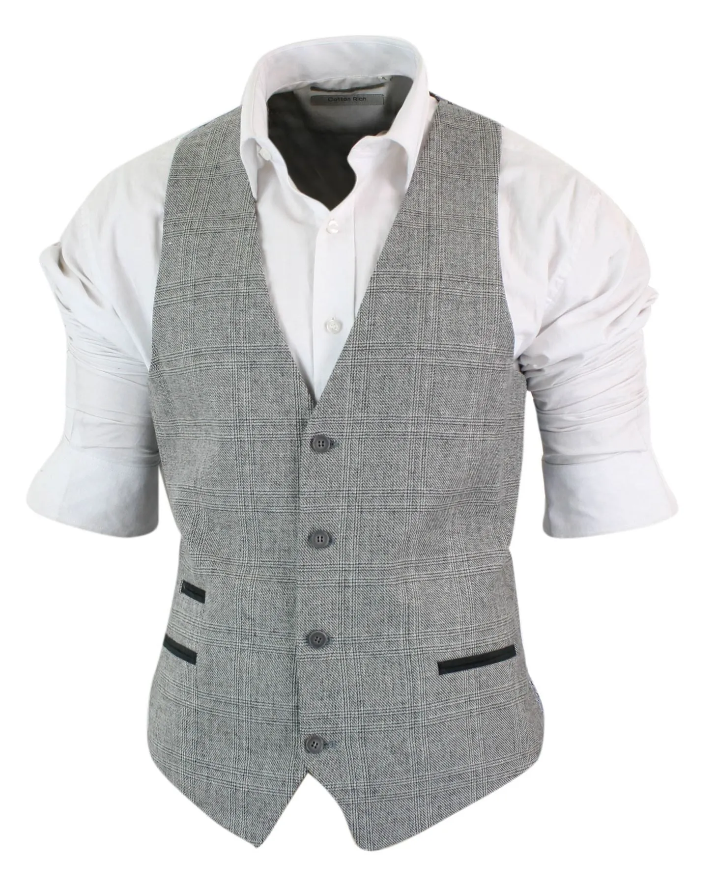 TRUCLOTHING STZ14  TRAJE 3 PIEZAS BLINDERS TEXTURA DE ESPIGA LANA VINTAGE AJUSTADO OLIVE