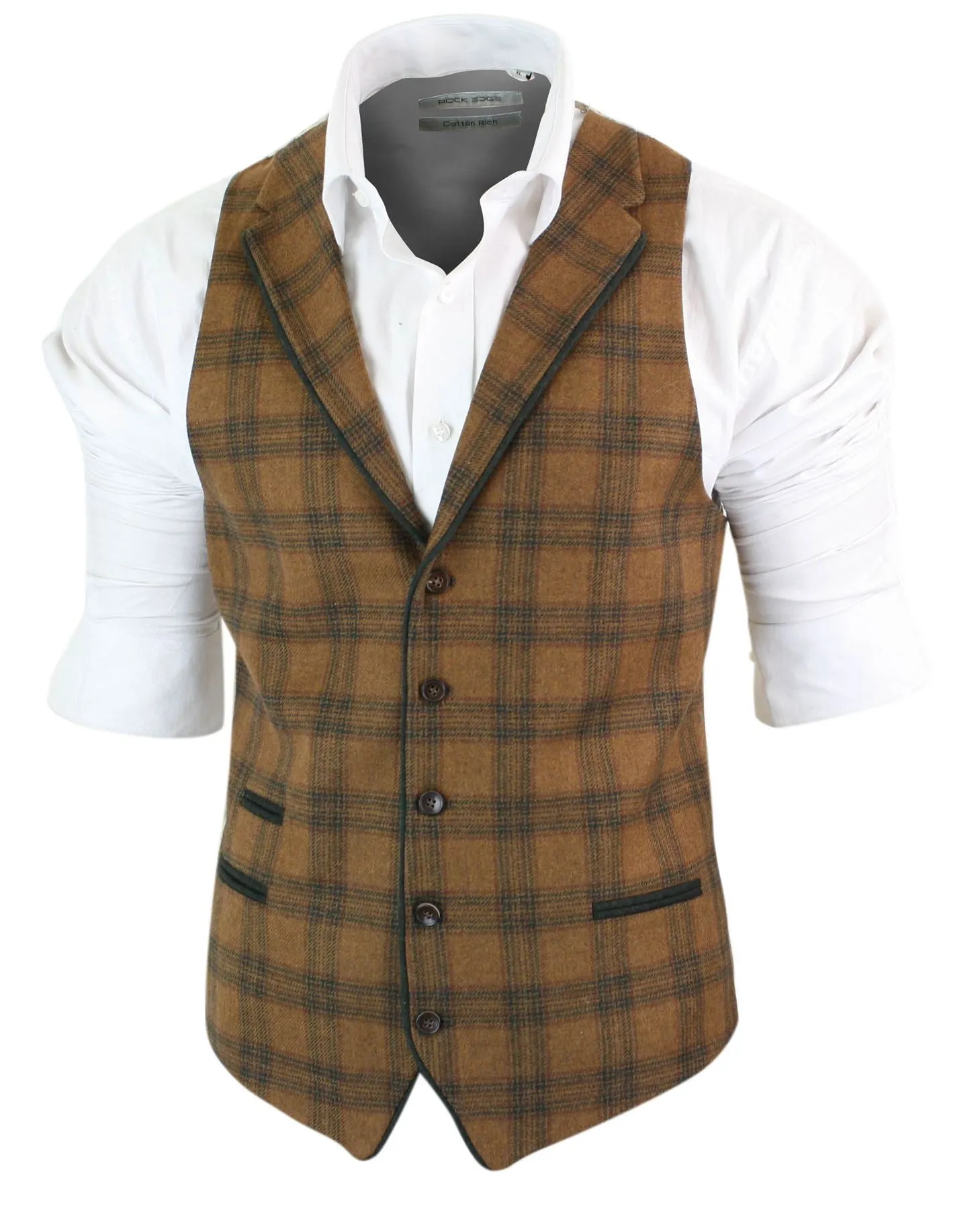 TRUCLOTHING STZ14  TRAJE 3 PIEZAS BLINDERS TEXTURA DE ESPIGA LANA VINTAGE AJUSTADO OLIVE