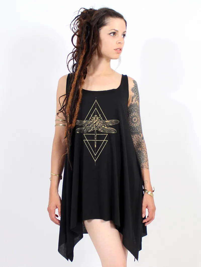 Túnica sin mangas con nudo y estampado 