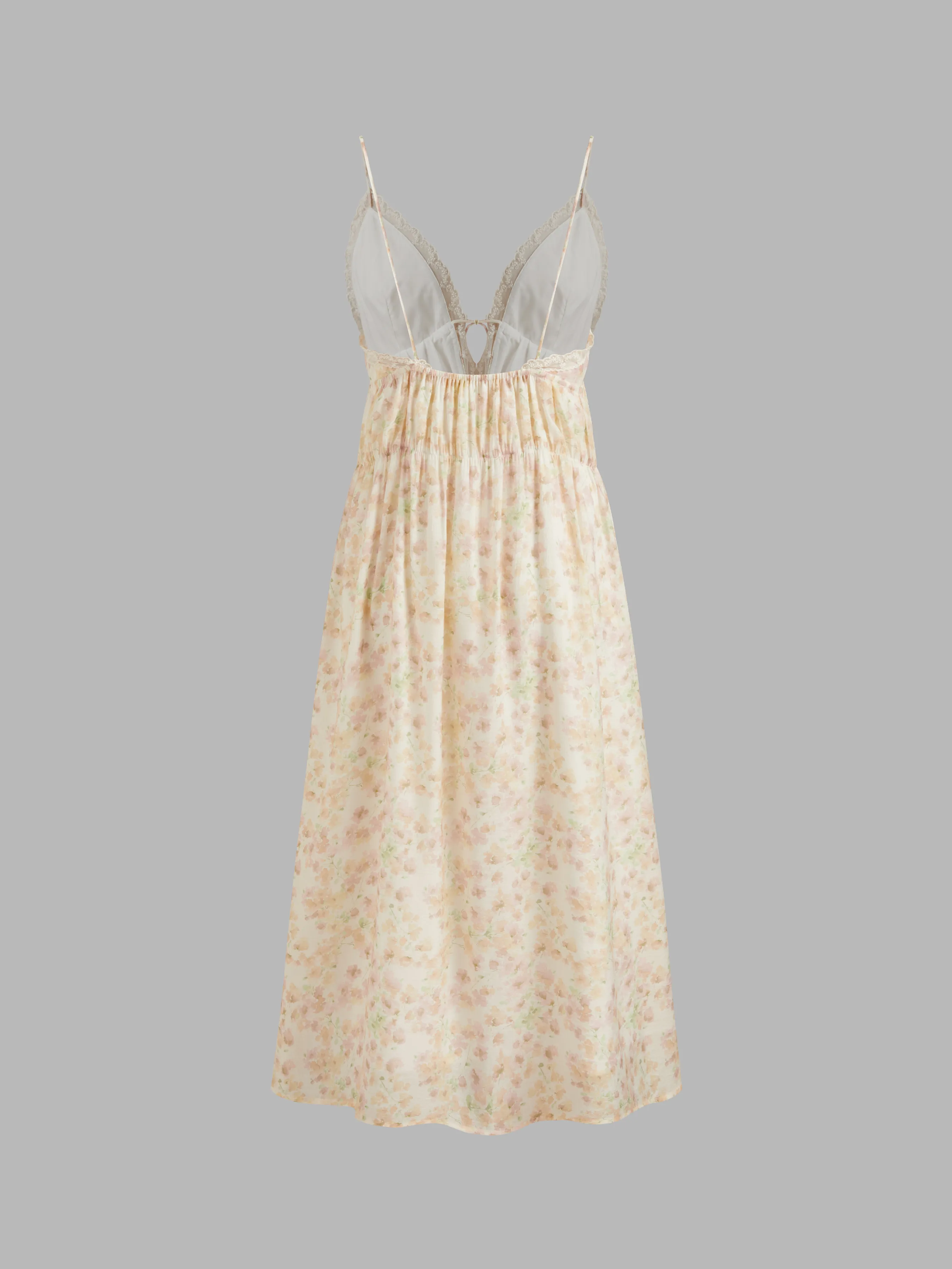 Vestido Midi Floral con Nudo en V