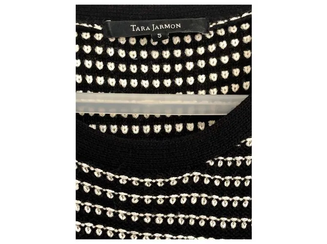 Vestido negro de lana Tara Jarmon Blanco 