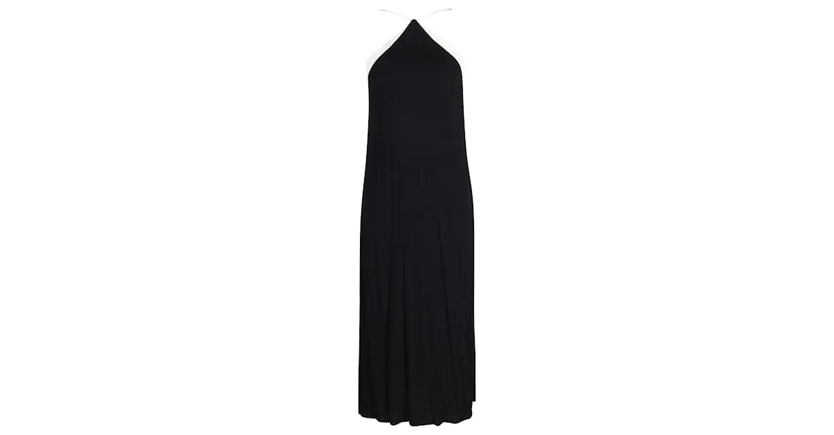 Vestido Reformation Damaris en Viscosa Negro y Marfil 