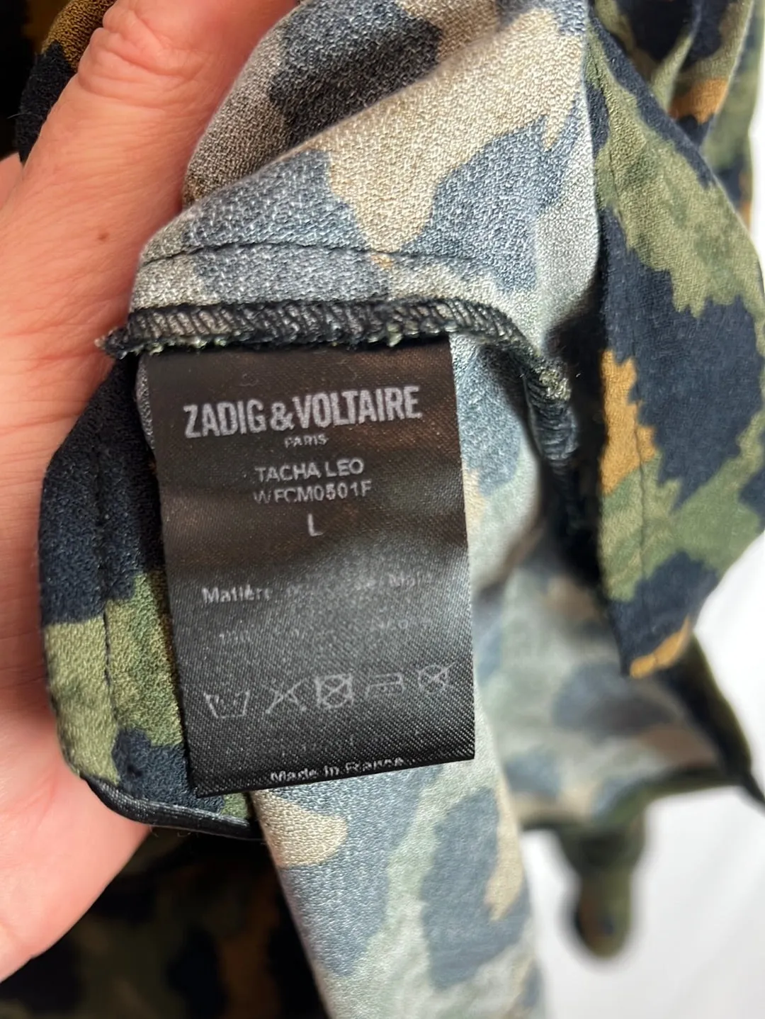 ZADIG&VOLTAIRE . Camisa print verde. T L