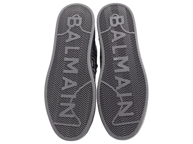 ZAPATILLAS ALTAS EN ALGODóN NEGRO CON MONOGRAMA BCOURT DE BALMAIN 