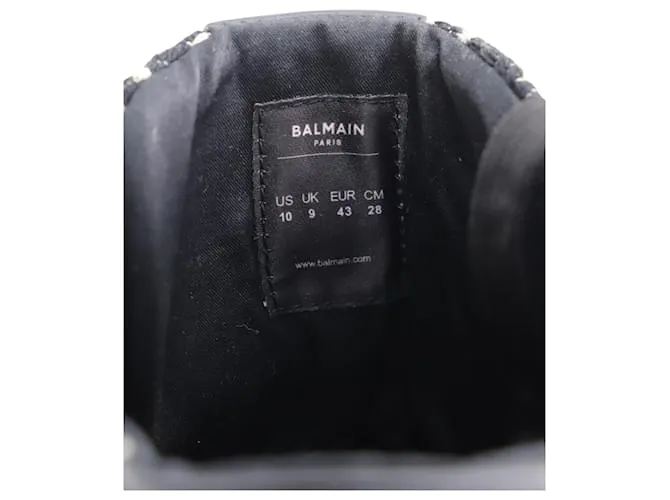 ZAPATILLAS ALTAS EN ALGODóN NEGRO CON MONOGRAMA BCOURT DE BALMAIN 