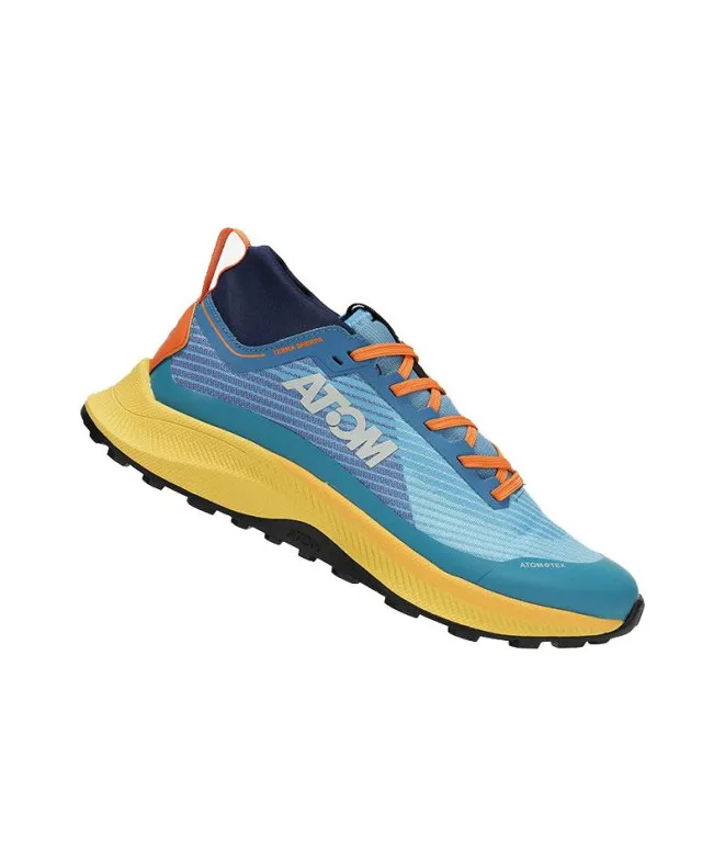 ZAPATILLAS DE TRAIL ATOM AT137 TERRA TRACKTEX YELLOW AQUA AZUL CLARO