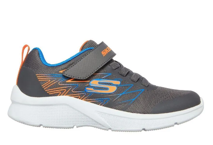 ZAPATILLAS SKECHERS MICROSPECTEXLOR VELCRO NIñOS GRIS/AZUL