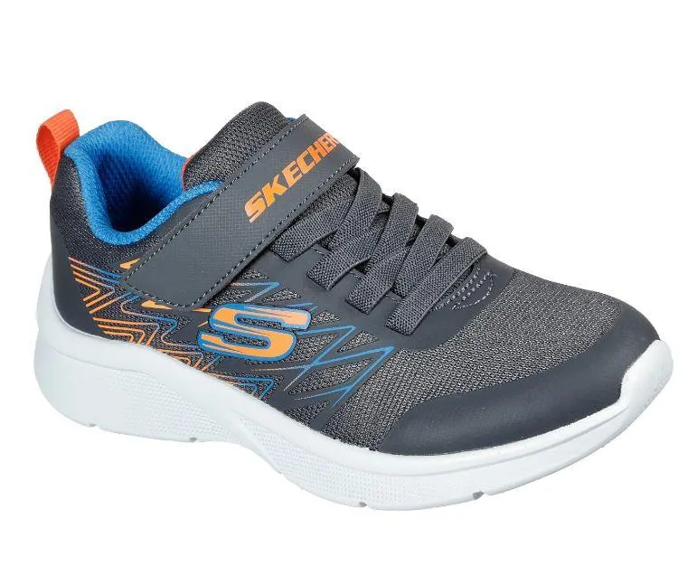 ZAPATILLAS SKECHERS MICROSPECTEXLOR VELCRO NIñOS GRIS/AZUL