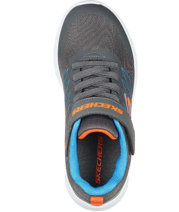 ZAPATILLAS SKECHERS MICROSPECTEXLOR VELCRO NIñOS GRIS/AZUL