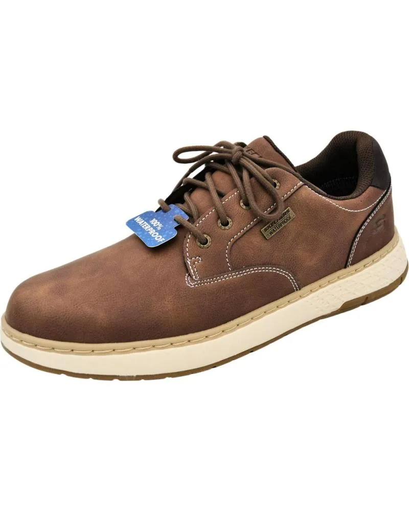 ZAPATOS SKECHERS  DE HOMBRE  DEPORTIVOS PARA HOMBRE PIEL VEGANA PLANTILLA M  BRN